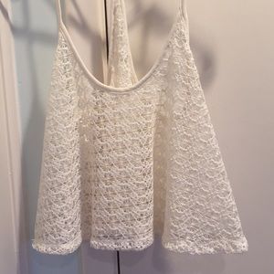 Open lace tank top.